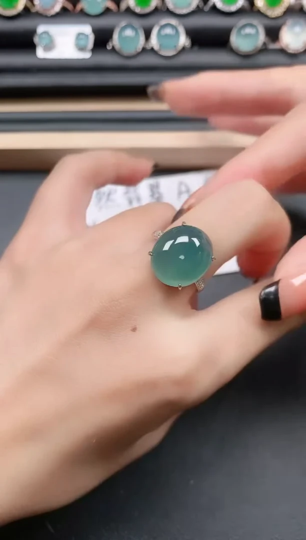 翡翠戒指银S925镶嵌11111
