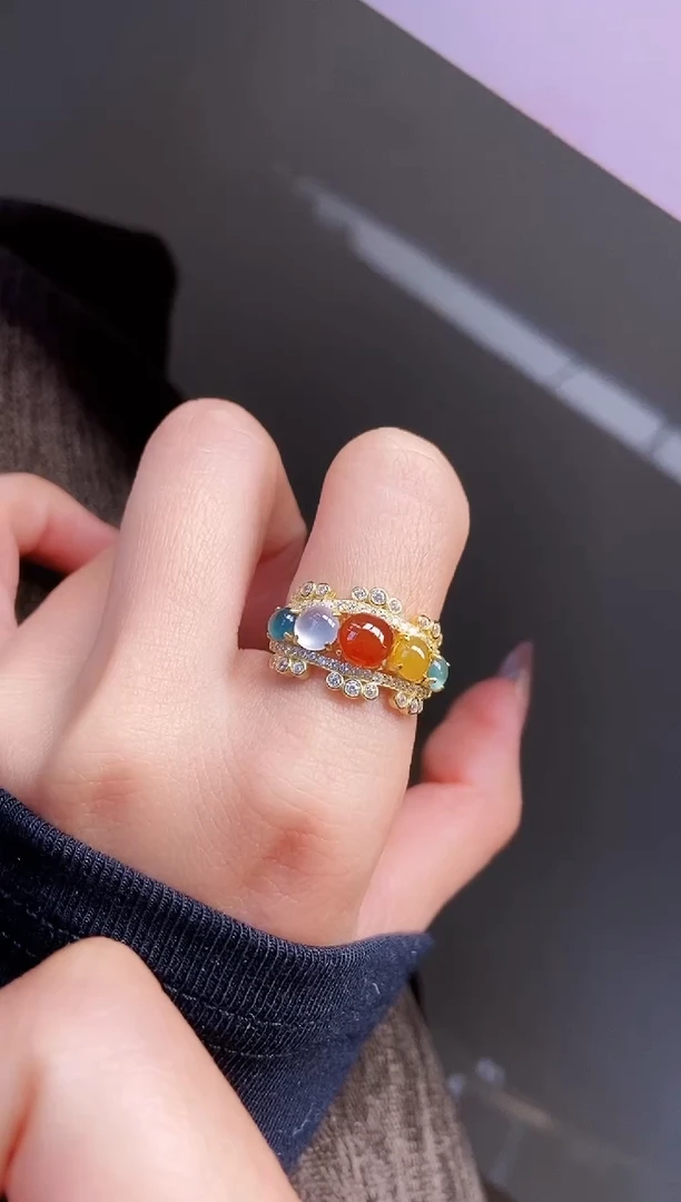 银S925镶嵌戒指翡翠12