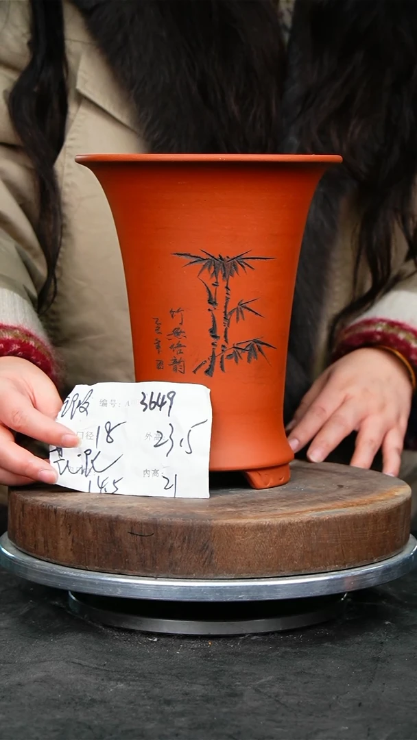 紫砂花盆3649花泥紫砂花盆&