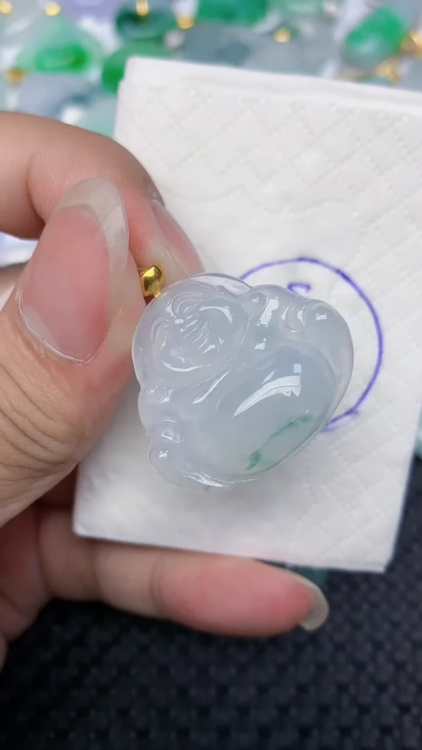 颈饰18K金镶嵌翡翠天然缅甸翡翠a货百元以上9元证书费自理