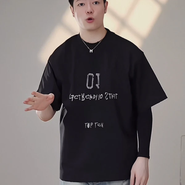 潮牌重磅230g印花短袖T恤男士上衣夏季新款时尚纯棉半袖体恤衫