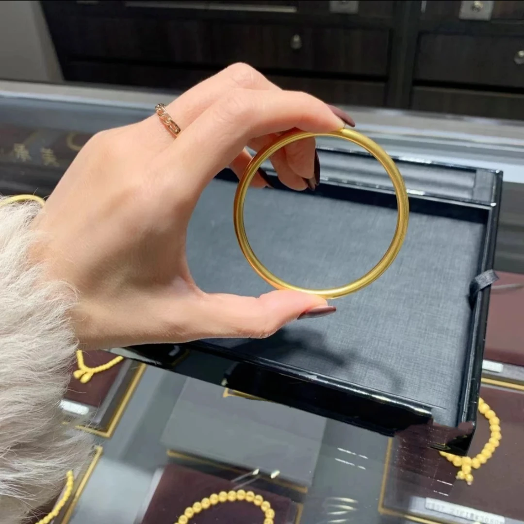 铜合金手镯 手镯 4N 经典手镯时尚素圈素款磨砂镯子H-1