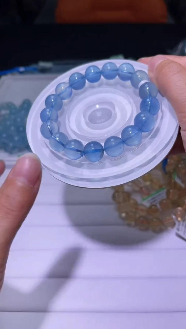 1海蓝宝石（处理）J077-12mm海蓝宝单圈-多样性发其一