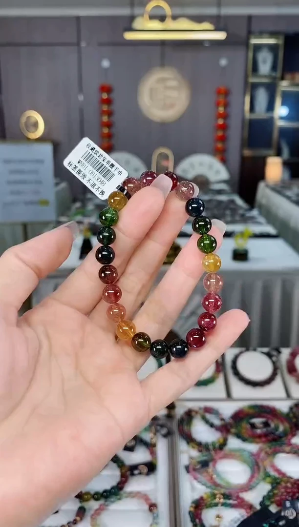 收藏级老矿碧玺单圈手串8mm+未镶嵌碧玺多样性发一条hon