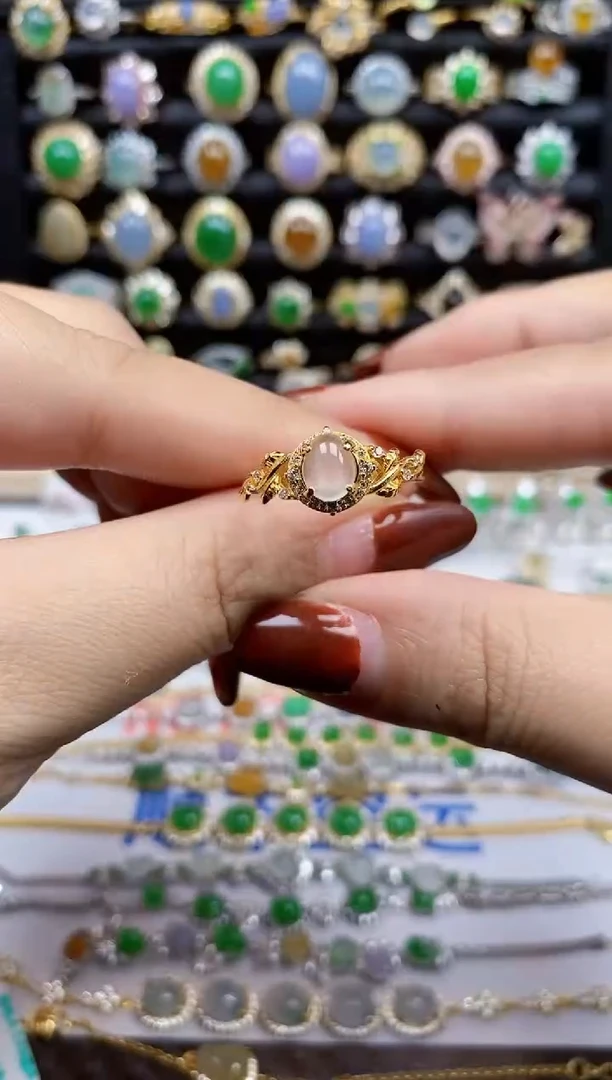 银S925镶嵌戒指翡翠8348