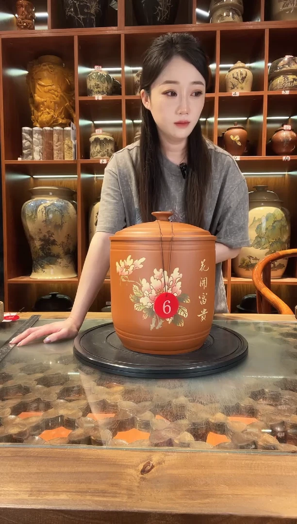 罐云南建水紫陶七饼复烧缸@6