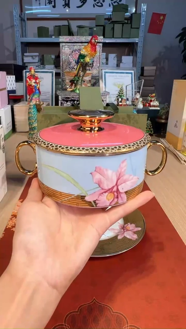 【闪购商品】杯147自然写生（卡特兰双耳炖盅）