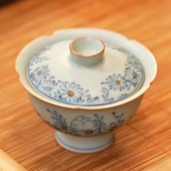 顶先  小雏菊盖碗套组功夫茶具 A11866