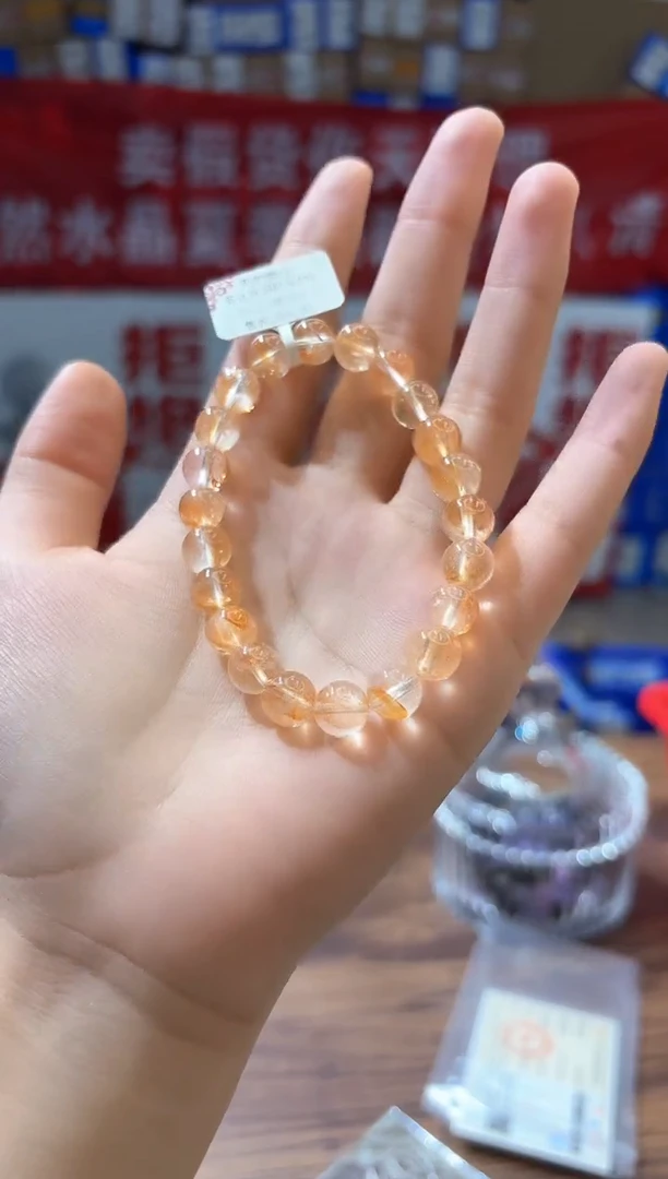 水晶手串未镶嵌XL2758芬达凤羽胶花8+多样性发一