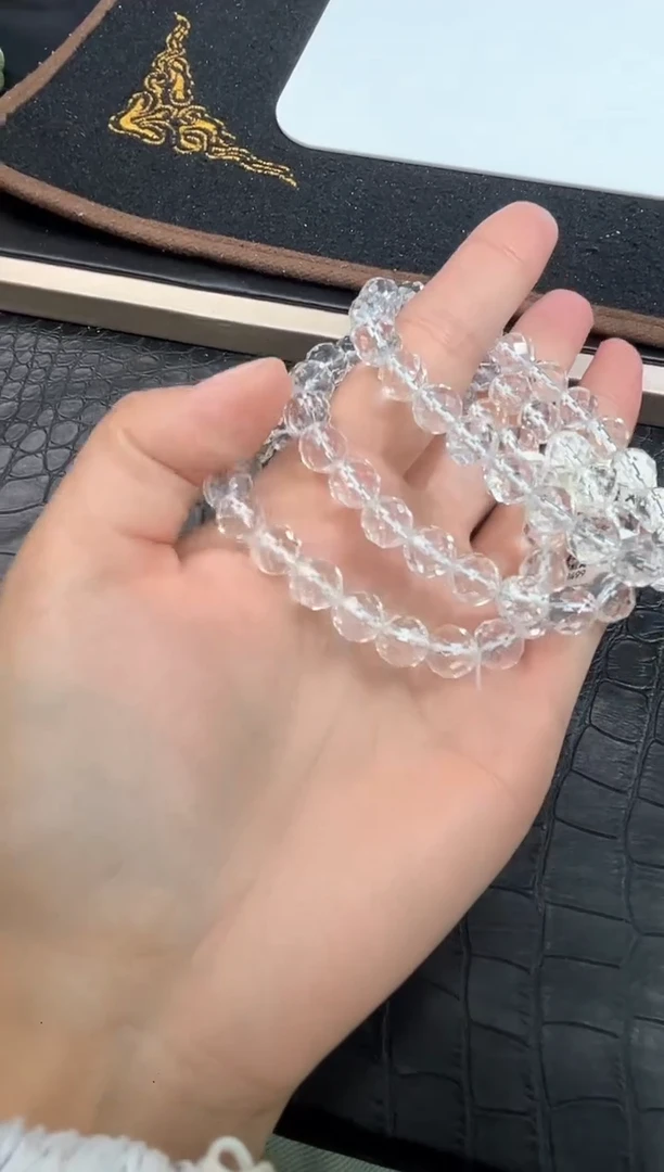 未镶嵌手链水晶66号白水晶蹦迪珠单圈8+mm
