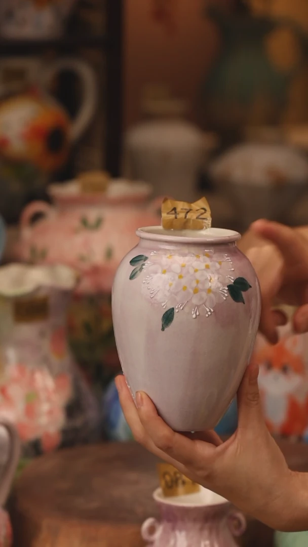 陶瓷472景德镇设计师手作花器摆件侘寂风