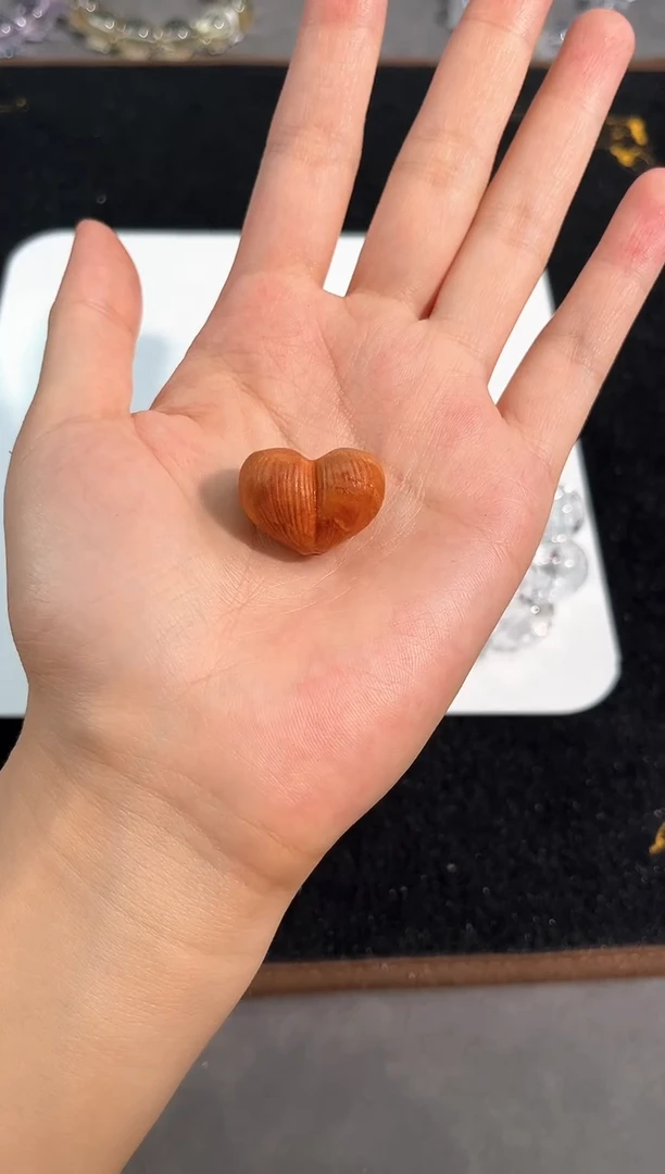 水晶手链未镶嵌4号高品血崖柏爱心屁桃单颗配件