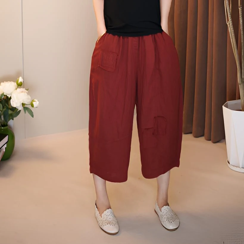 夏季贴布薄款透气刺绣拼接休闲裤女裤百搭时髦宽松阔腿直筒裤