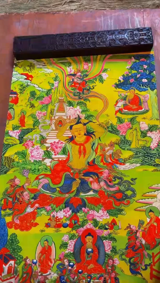 装裱画精品手绘唐卡链接--A032