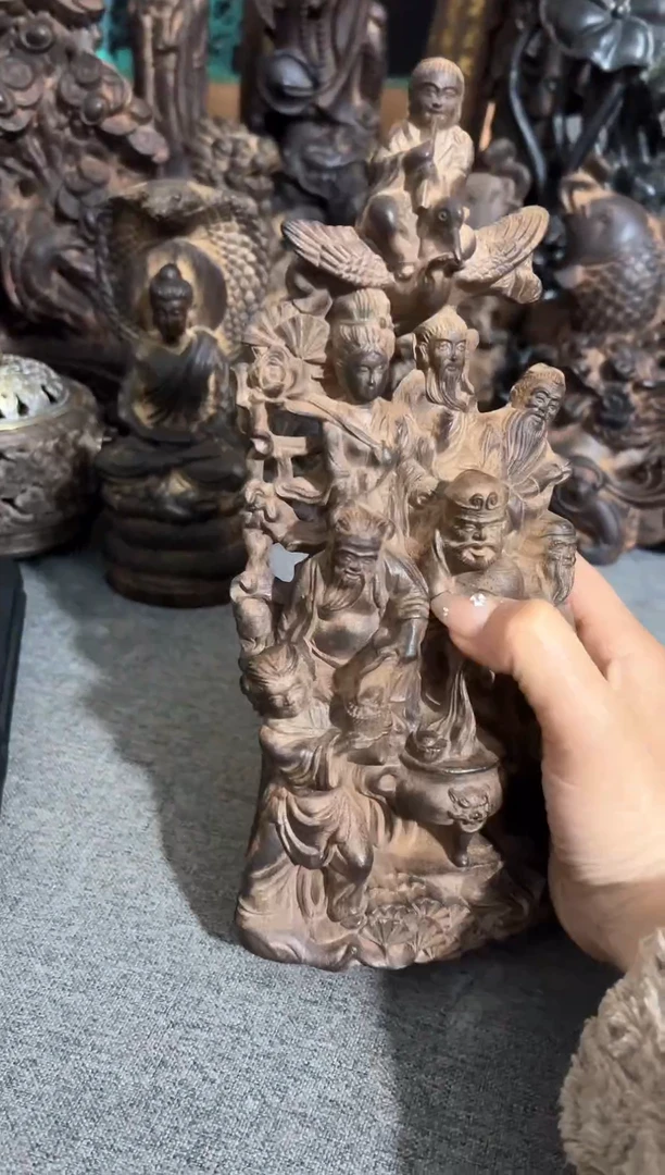 【闪购商品】香榧木木雕欢迎老铁来到直播间