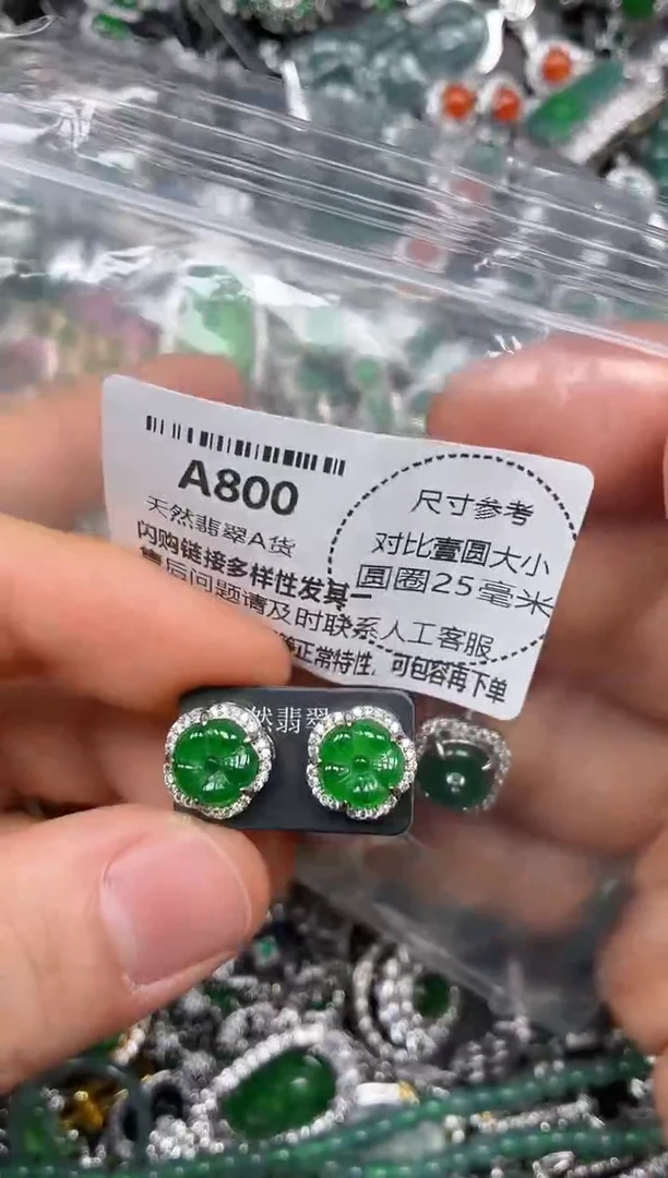 颈饰未镶嵌翡翠A800耳钉