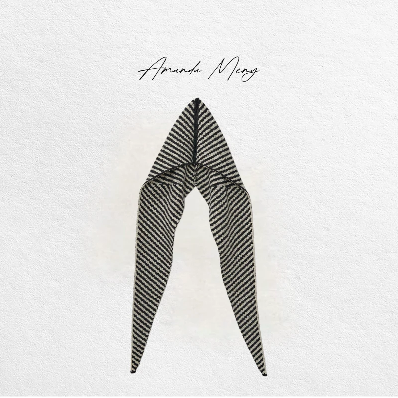 【百搭小单品】无檐条纹秋冬针织连帽复古港风羊毛披肩围巾