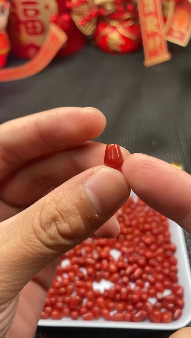 【闪购商品】南红玛瑙单珠未镶嵌1号柿子红卡7*9水滴一颗