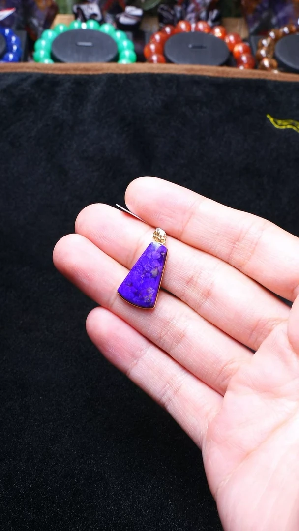 苏纪石（舒俱来）18K金镶嵌L018-18k舒俱来丝绒吊坠多样性