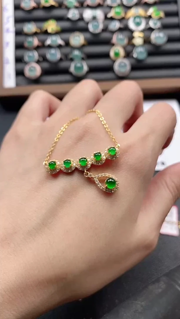 银S925镶嵌戒指翡翠51151