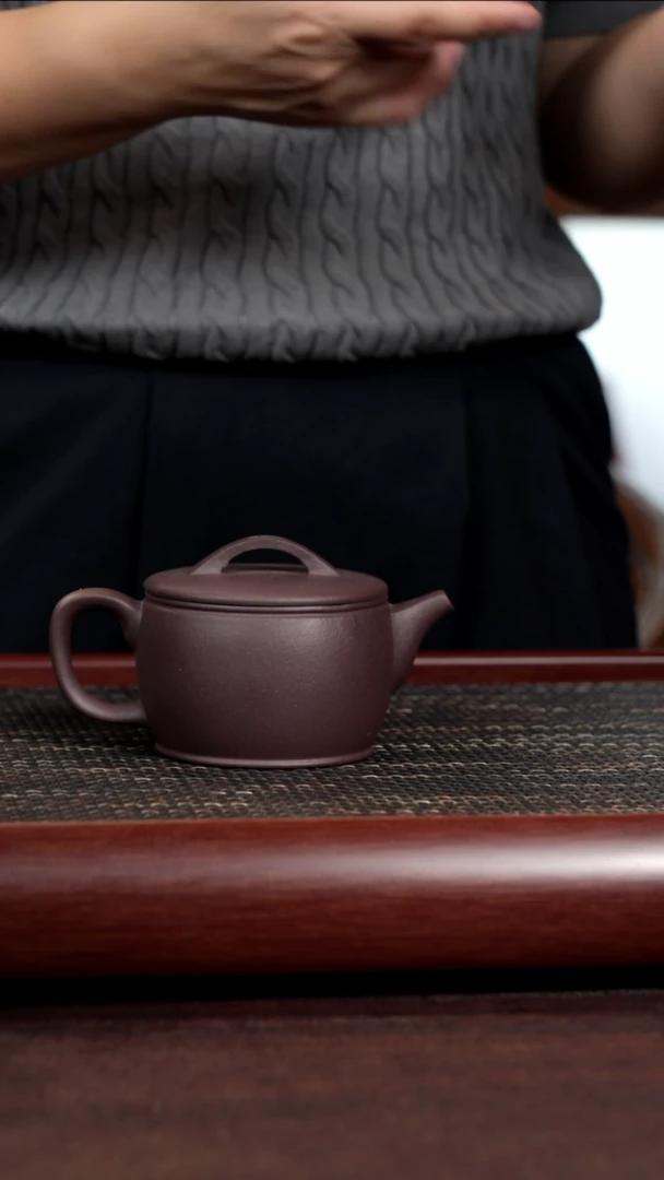 茶杯紫砂尾单紫罗兰汉瓦壶