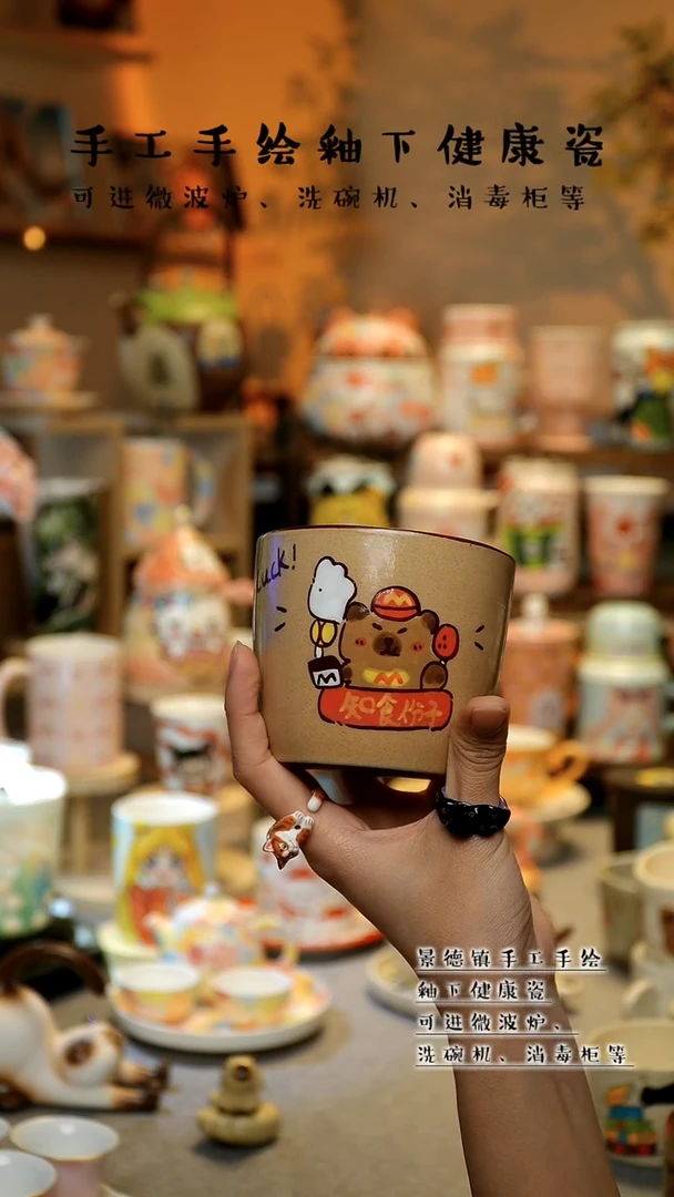【闪购商品】杯陶瓷景德镇高温釉下彩&A018