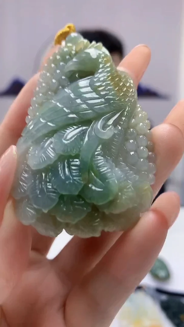 【闪购商品】定制翡翠未镶嵌5153DD-毛货挂件凤凰147