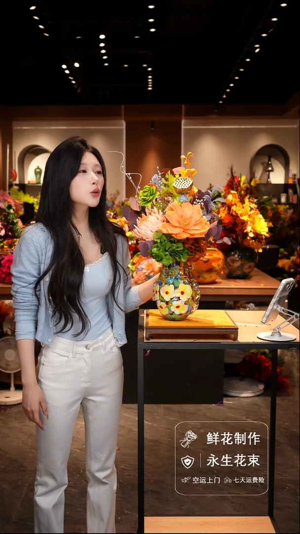 手工艺品琉璃手工花器花束空运包邮送货上门-以图片为准