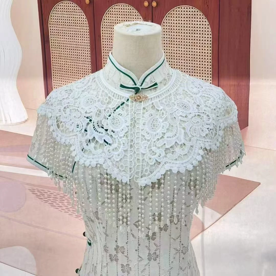 时尚珍珠流苏云肩