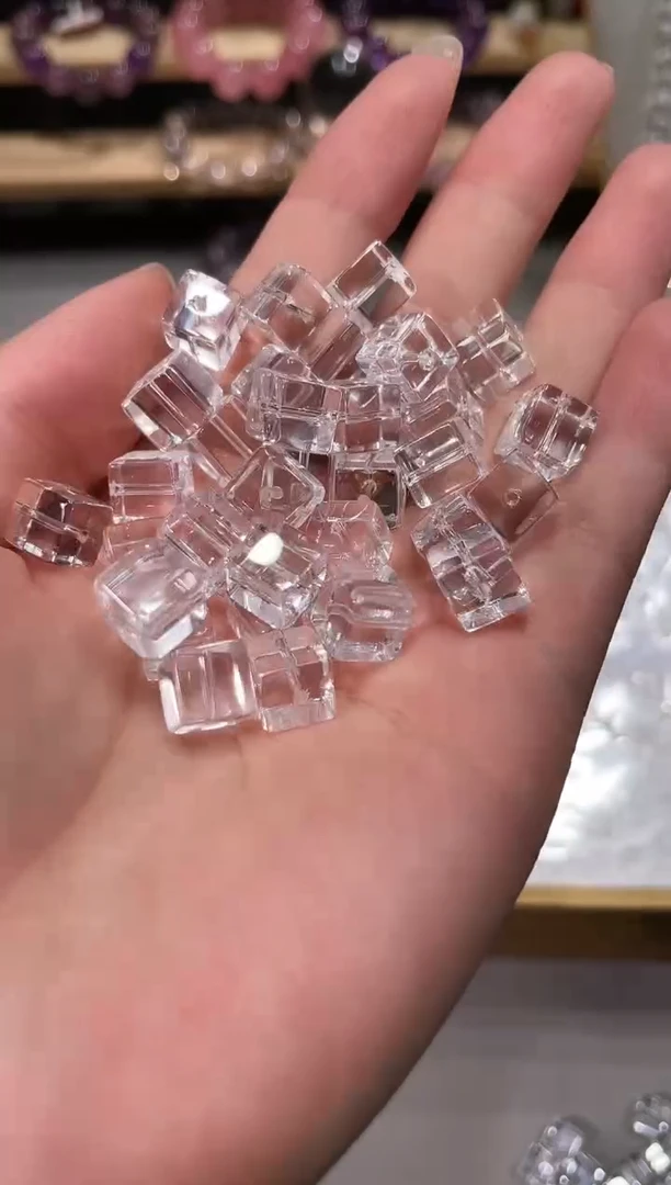 水晶手链未镶嵌A174白水晶方糖一组2颗 8mm 多样性发一