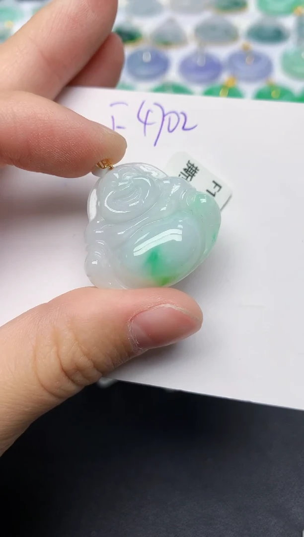 颈饰18K金镶嵌翡翠天然缅甸A货翡翠百元以上9元证书费自理