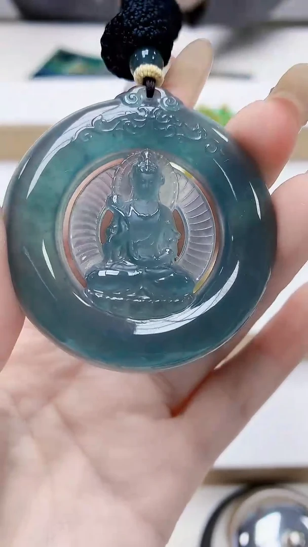 未镶嵌定制翡翠4852DD-毛货挂件53