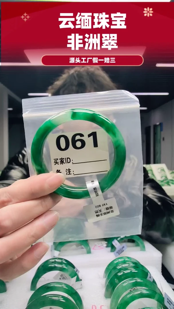 未镶嵌手镯石英质玉（非洲翠）60圈口061