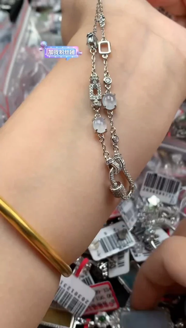银S925镶嵌戒指翡翠天然A货缅甸翡翠