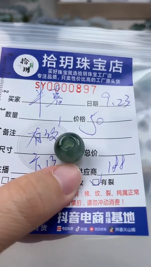 颈饰未镶嵌翡翠半*翡翠挂件（有纹）897