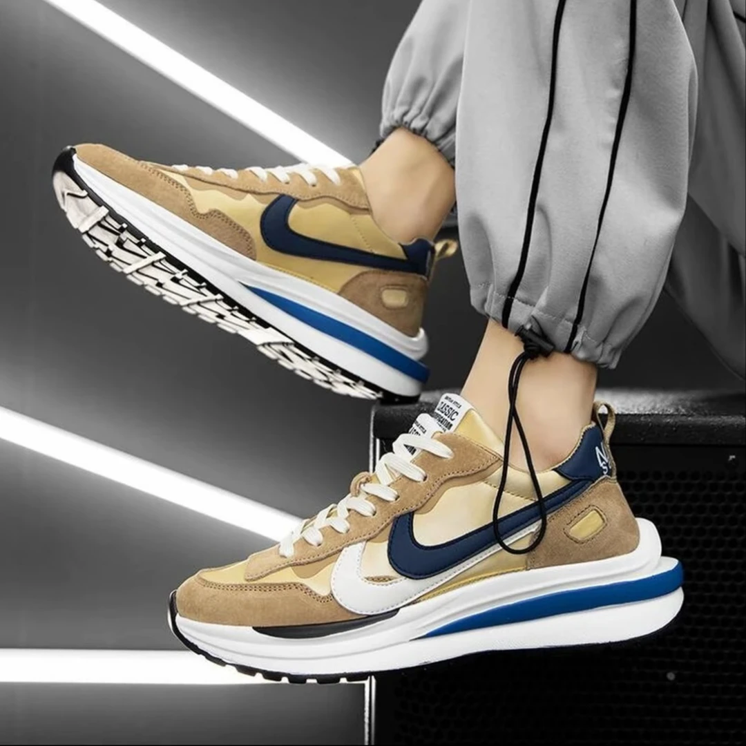 夏季真皮超火阿甘男鞋2025透气低帮华夫美式复古百搭情侣开车男鞋