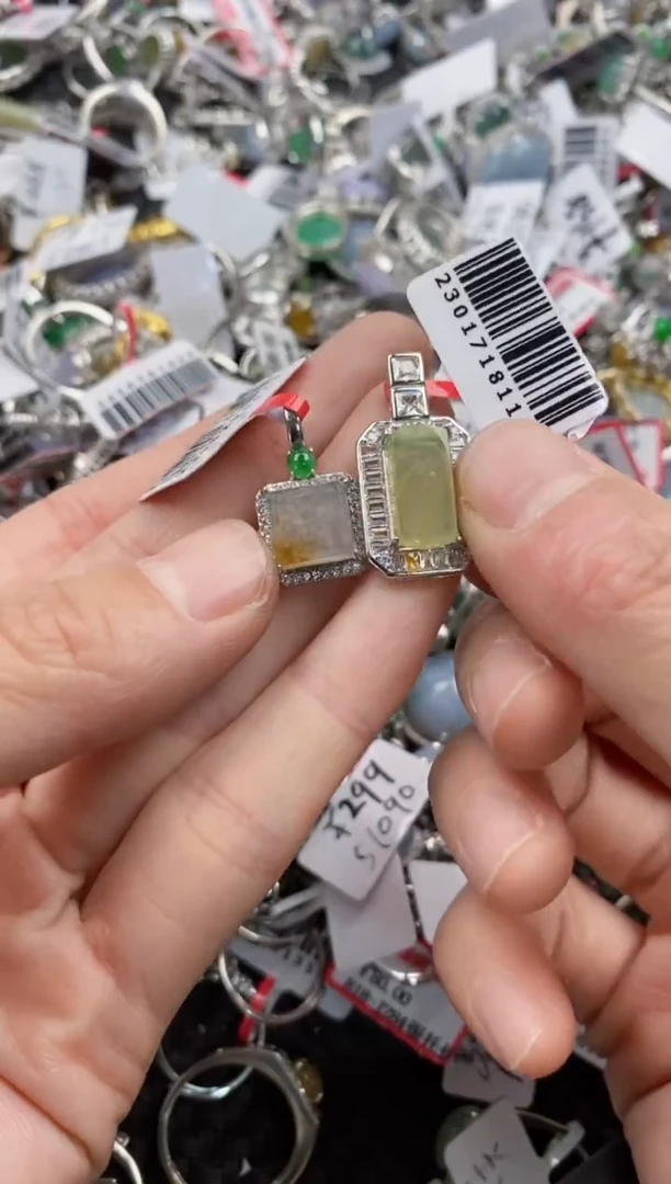 银S925镶嵌戒指翡翠333   7