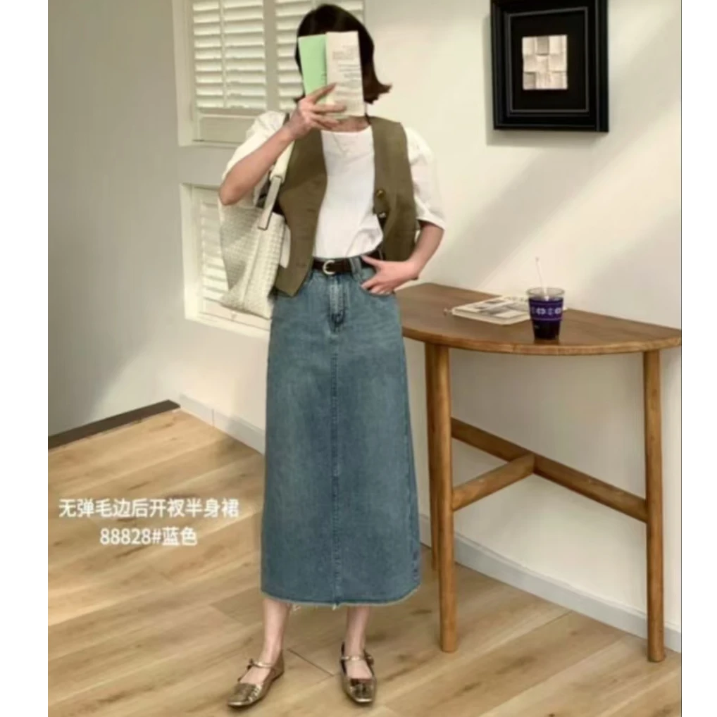 小群名品 25年新款高级感无弹毛边半身裙 88828