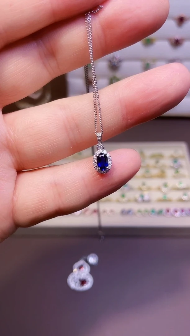 【闪购商品】蓝宝石颈饰银S925镶嵌1