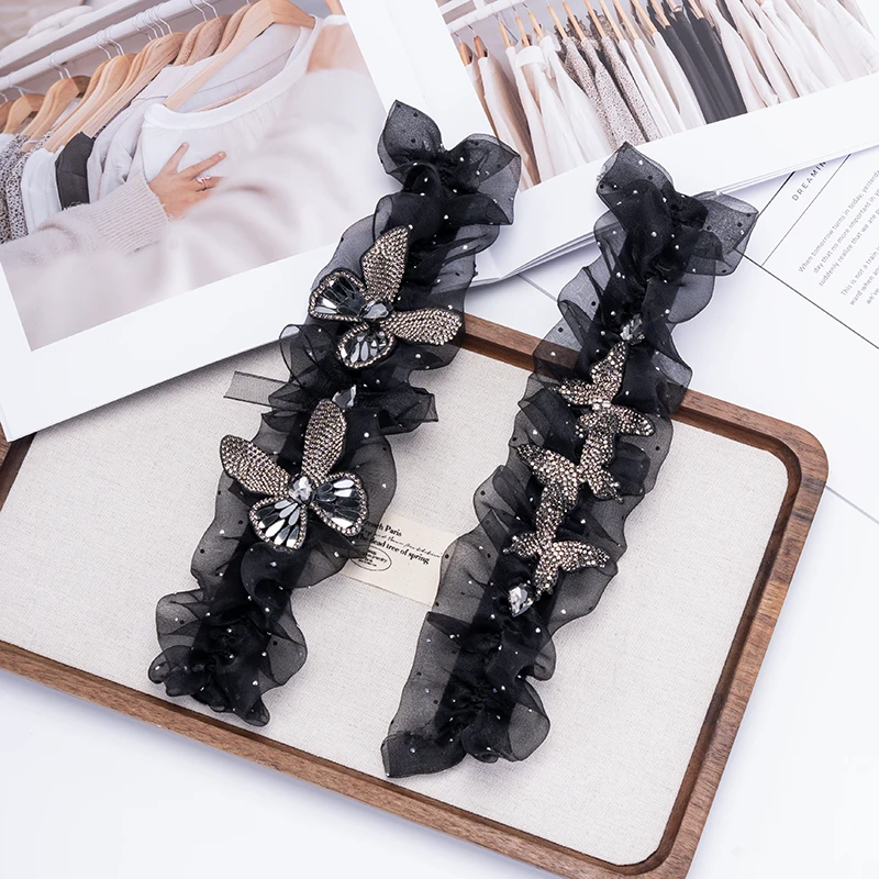 网纱蝴蝶结褶皱啪啪圈 丸子头懒人扎发蓬松氛围感网纱高颅顶发卡