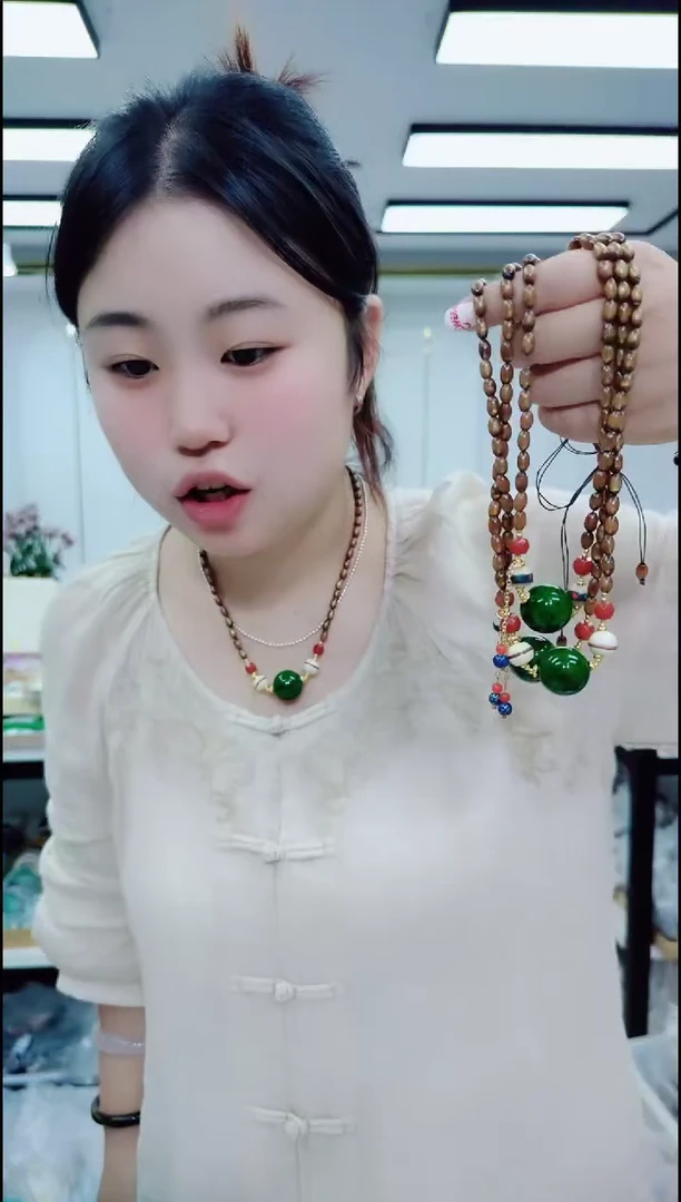 玛瑙/玉髓颈饰合金0922绿单珠项链