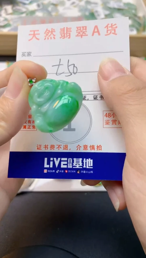 颈饰18K金镶嵌翡翠天然缅甸A货翡翠