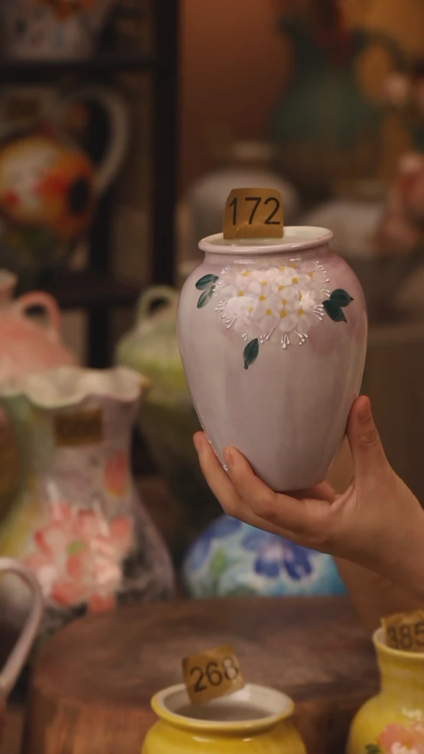 陶瓷172景德镇设计师手作花器摆件侘寂风