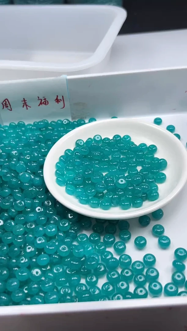 未镶嵌颈饰玛瑙/玉髓w2145高冰天河石算盘8*5mm*20颗