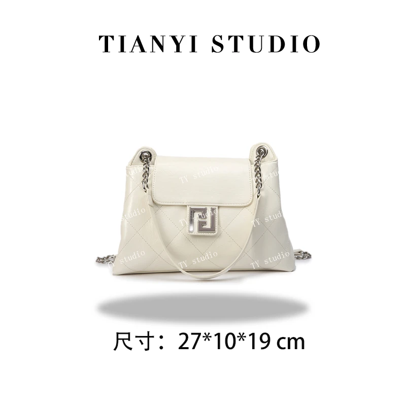 【TY】SKL-7513-米白 轻奢高级韩版单肩潮流时尚简约女包