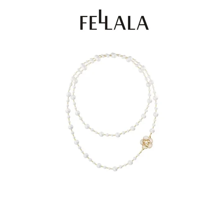 Fellala/翡拉拉 「白山茶」满天星珍珠项链