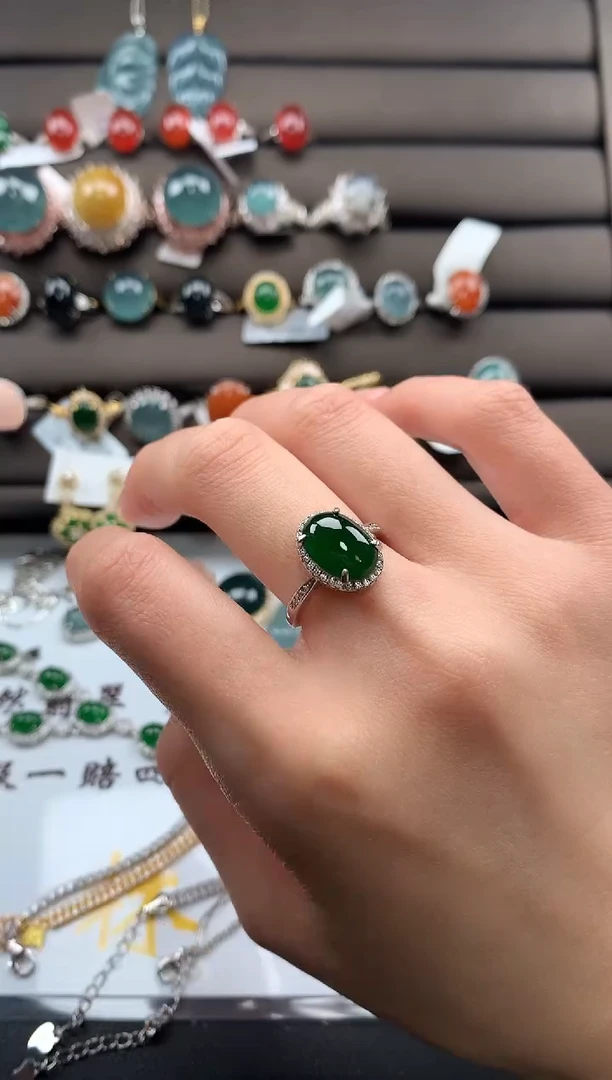 【闪购商品】翡翠戒指银S925镶嵌3213213