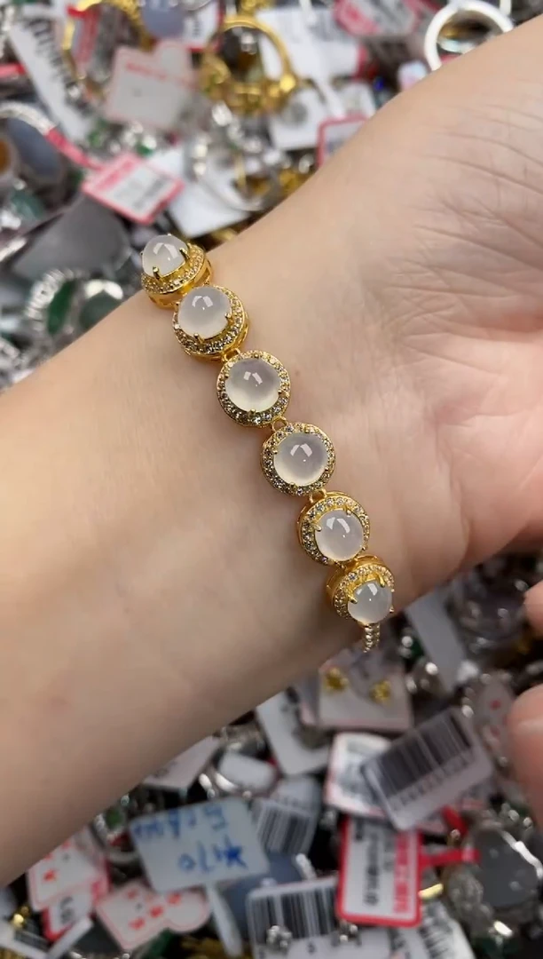 银S925镶嵌戒指翡翠666----10