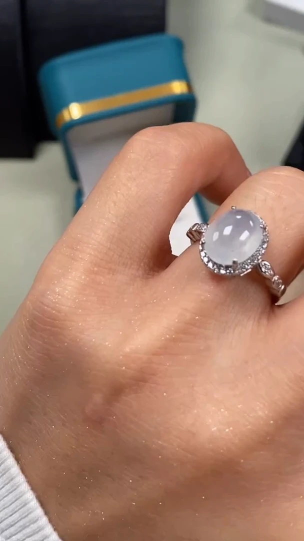 【闪购商品】翡翠戒指银S925镶嵌6838