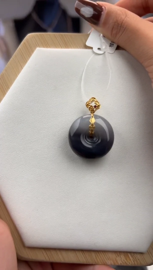 吊坠(不含链)18K金镶嵌和田玉2980